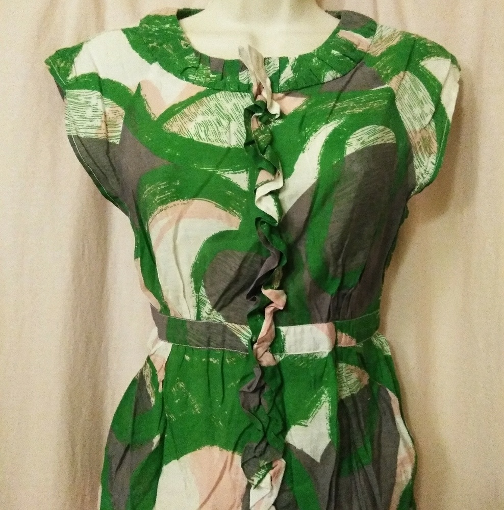 Modcloth Tulle Retro Mod Blouse